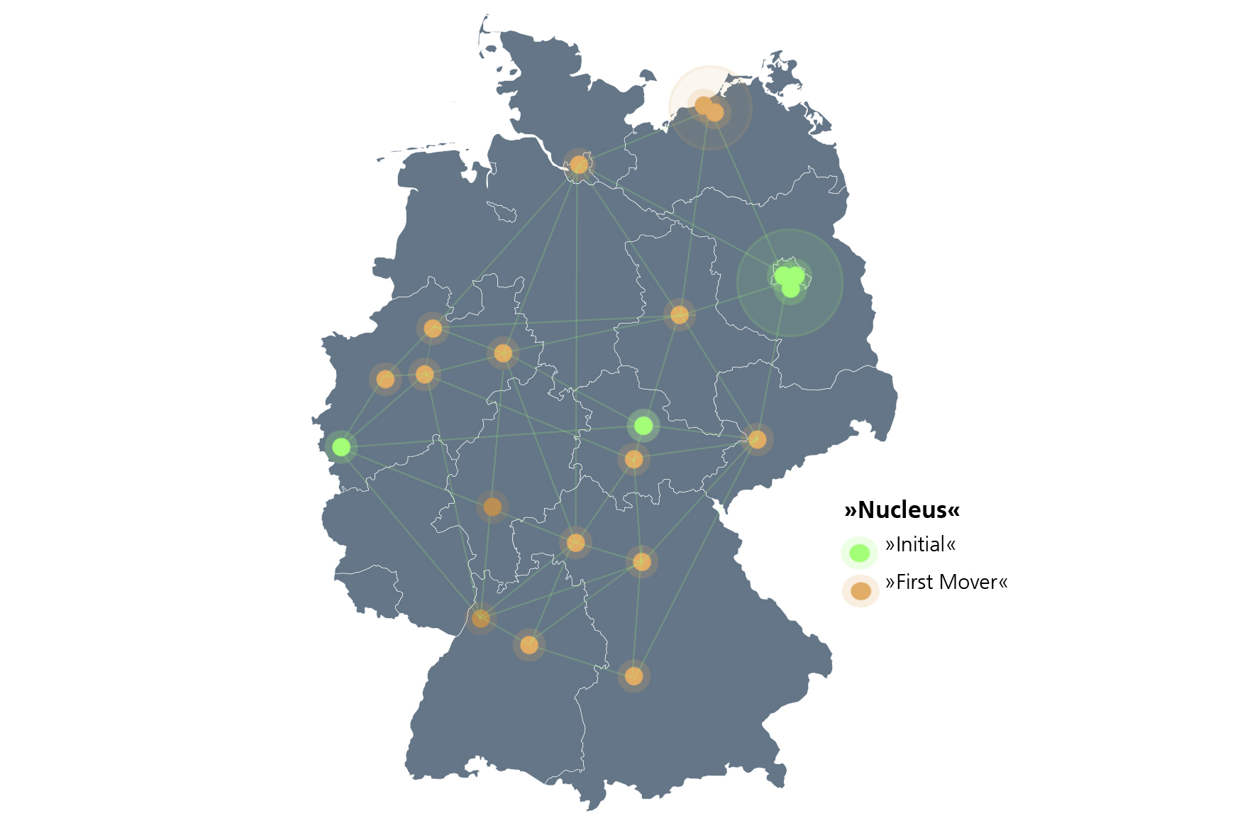 Map of the Fraunhofer Edge Cloud locations in germany