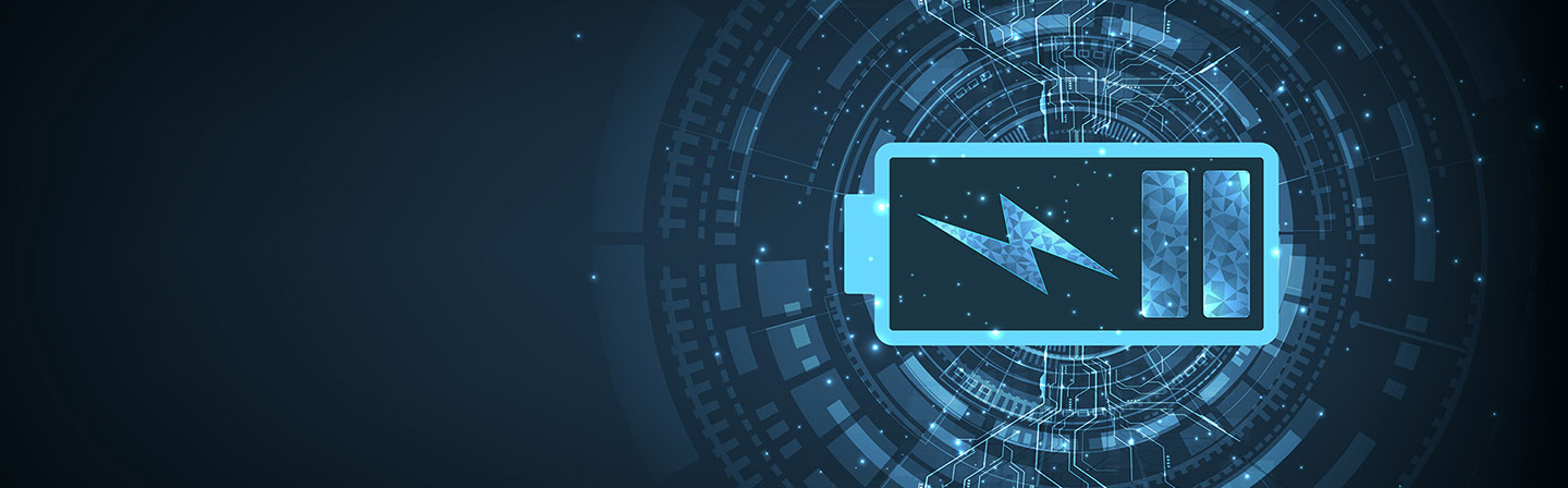  Electrical energy concept design on dark blue background.Battery cells symbols on blue background.Energy Efficiency, Vector illustration.