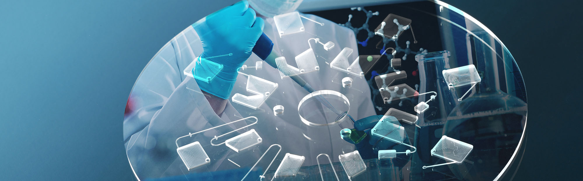 Bildüberlagerung eines Lab-on-a-Disc mit einem Laboranten